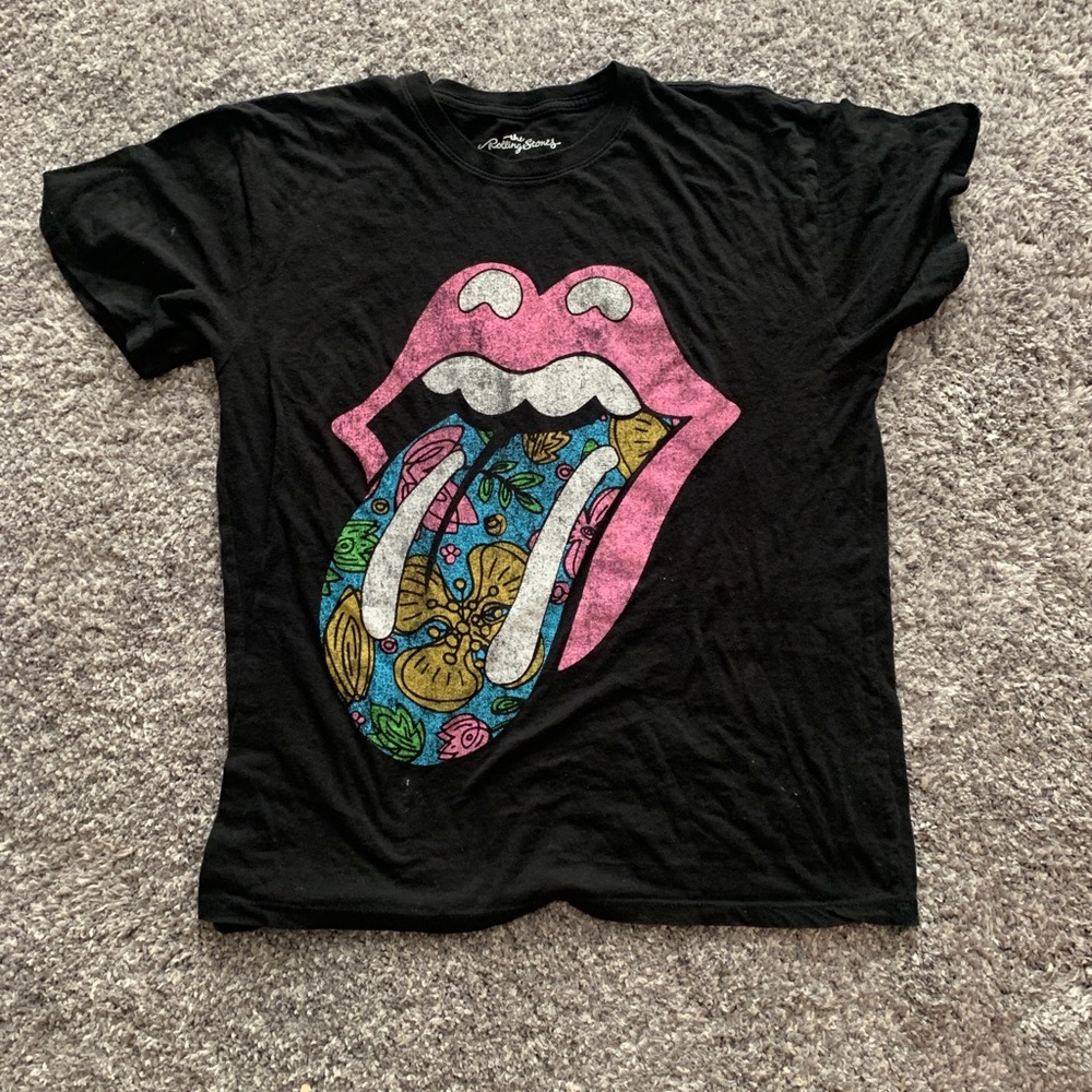 Rolling Stones Floral Tongue Boyfriend Tee